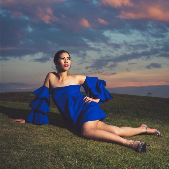 Flutter Blue Dress - Picture 2 of 2